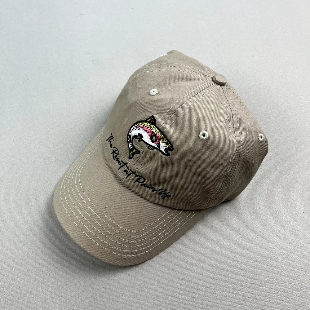 Fishing Hat Cap Strapback Tan Adjustable Resort At Paws Up Trout Montana Outdoor